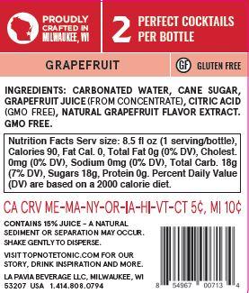 grapefruit soda back label with nutrition facts