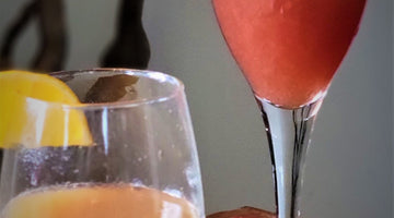 Peach Bellini and Ginger Rose Spritz Cocktails with Non-Alcoholic Wine